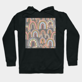 cute boho rainbow pattern grey Hoodie